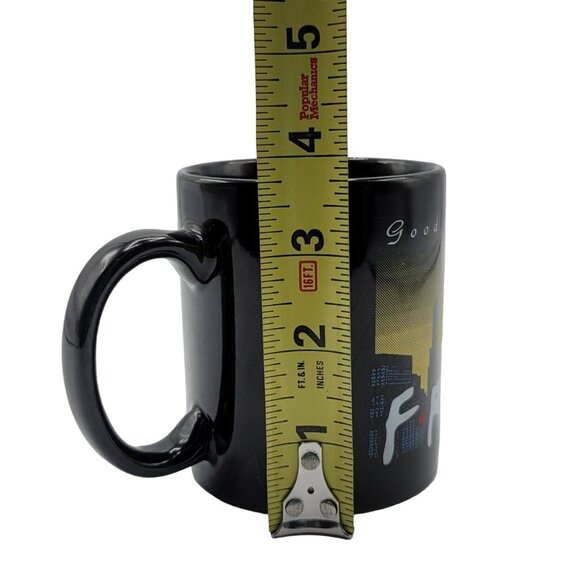 Friends TV Show Mug Black 3.75" Good Coffee Good Friends NYC Skyline VTG 1995 - Picture 9 of 10